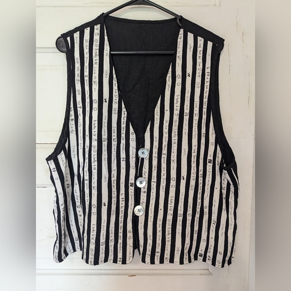 Vintage Homemade vest XL cute sayings on the fabric one of a kind teacher core - Picture 2 of 9